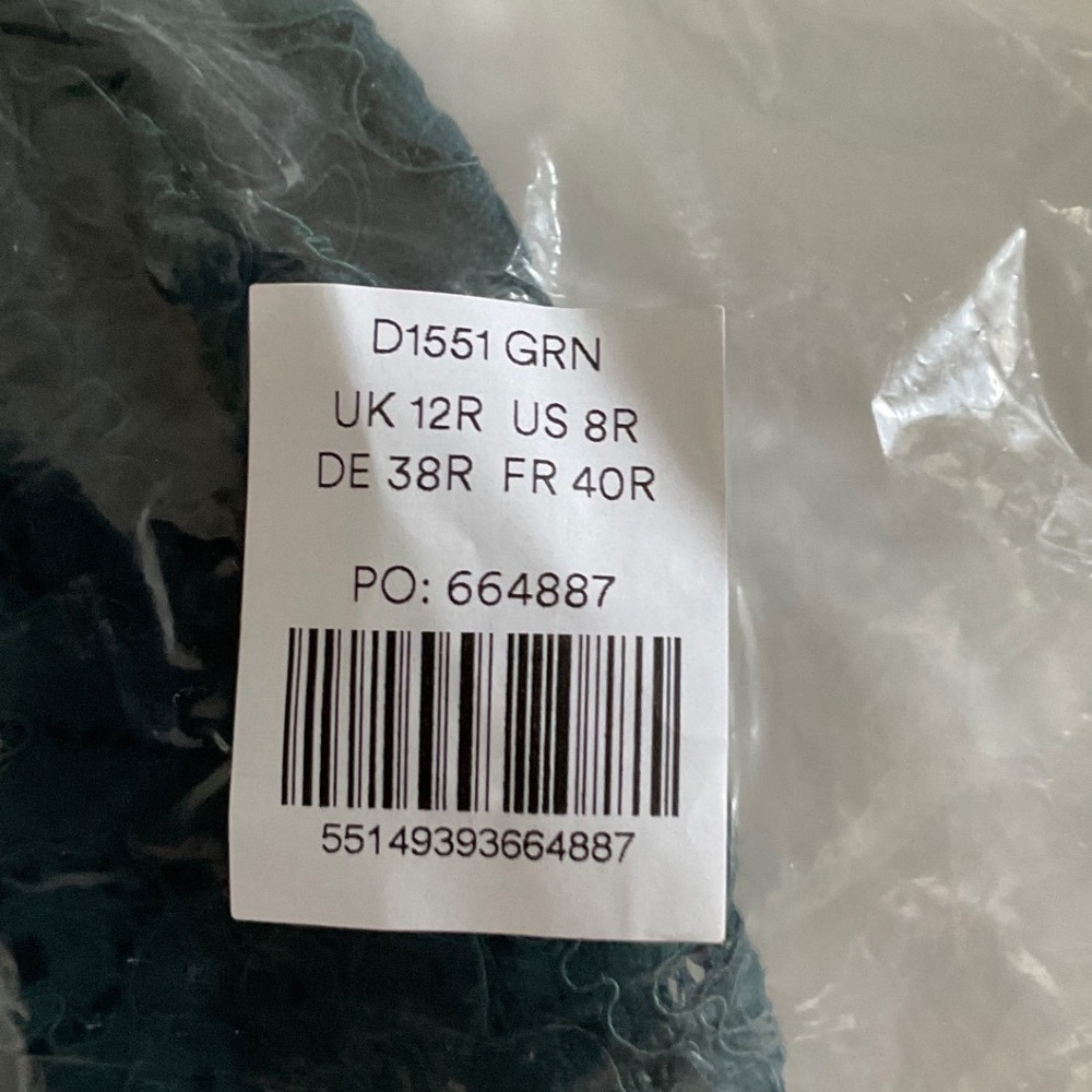 Boden Kate Puff Sleeve Lace Dress Dark Green Midi Dress size 8 New With Tags - Picture 6 of 6